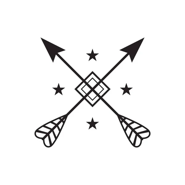 Icono Flechas Cruzadas Ilustración Vectorial — Vector de stock