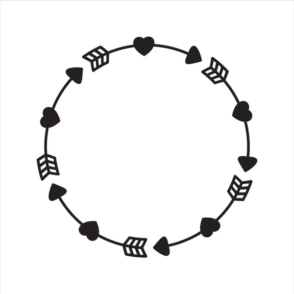 Flèche Cercle Illustration Vectorielle Cadre Monogramme Flèche — Image vectorielle