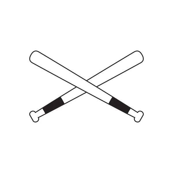Béisbol Cruzados Murciélagos Vector Ilustración Icono Aislado — Archivo Imágenes Vectoriales