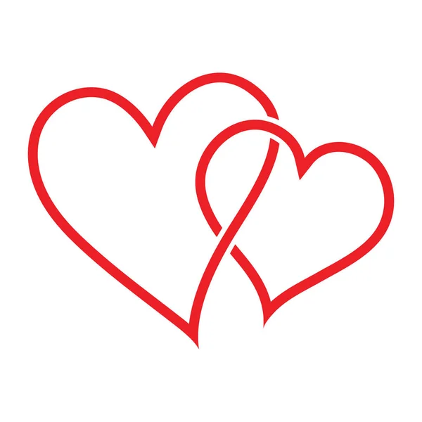 Couple Hearts Vector Icon Valentines Day Illustration Love Symbol — Stock Vector