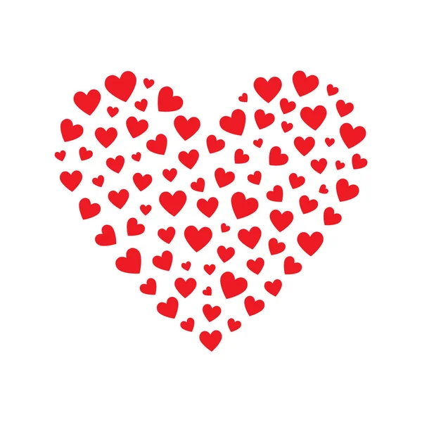 Lot Small Hearts Shape Heart Element Ornament Heart Hearts Vector — Stock Vector