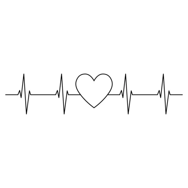 Szívverés Vektor Kardiogram Pulzus Illusztráció — Stock Vector