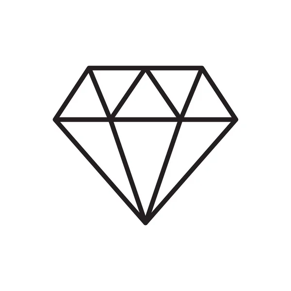 Diamond Icon Vector Crystal Sign Isolated — Stock Vector