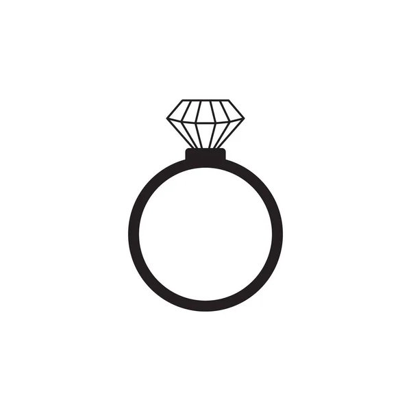 Wedding Ring Diamond Icon Vector — Stock Vector