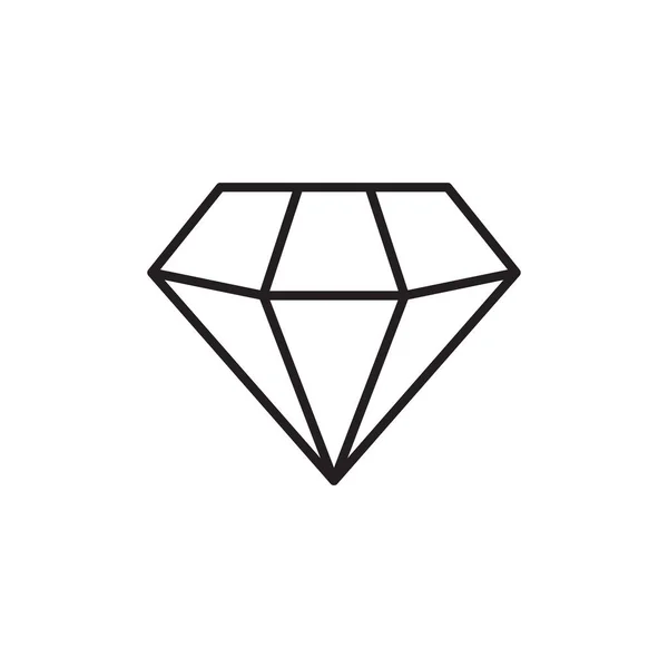 Diamond Icon Vector Crystal Sign Isolated — Stock Vector