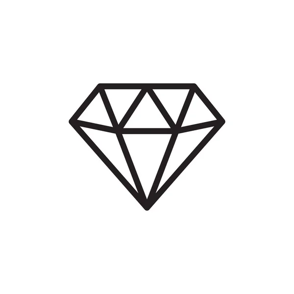 Diamant Symbolvektor Kristallzeichen Isoliert — Stockvektor