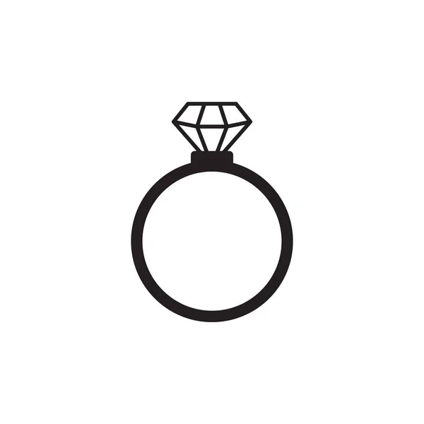 Wedding Ring Diamond Icon Vector — Stock Vector