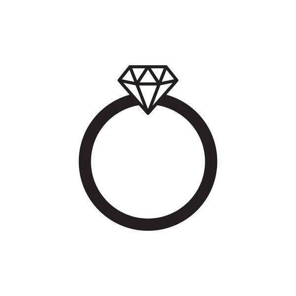 Ehering Mit Diamant Icon Vektor — Stockvektor