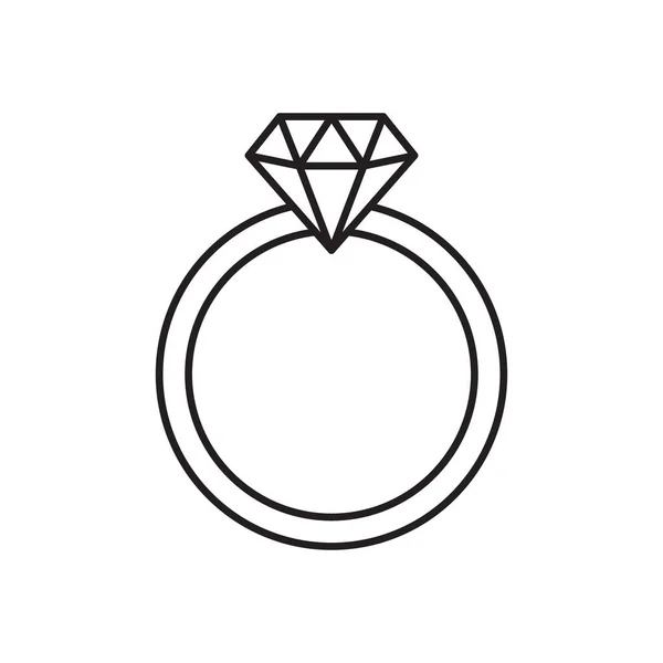 Wedding Ring Diamond Icon Vector — Stock Vector