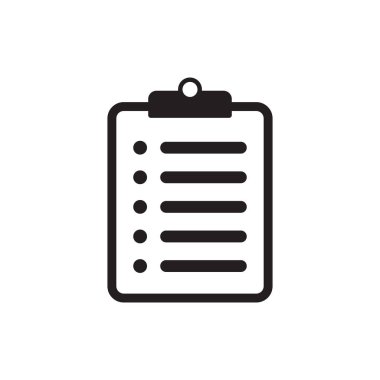 Kontrol listesi simgesi olan pano, web sitesi ve uygulama tasarımı için sembol. Vektör yanılsaması.