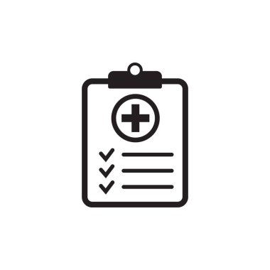 Tıbbi kayıt simgesi, tıbbi rapor simgesi, vektör izole