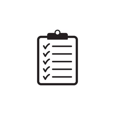 Kontrol listesi simgesi olan pano, web sitesi ve uygulama tasarımı için sembol. Vektör yanılsaması.