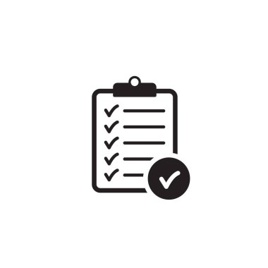 Kontrol listesi simgesi olan pano, web sitesi ve uygulama tasarımı için sembol. Vektör yanılsaması.