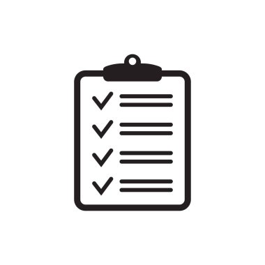 Kontrol listesi simgesi olan pano, web sitesi ve uygulama tasarımı için sembol. Vektör yanılsaması.