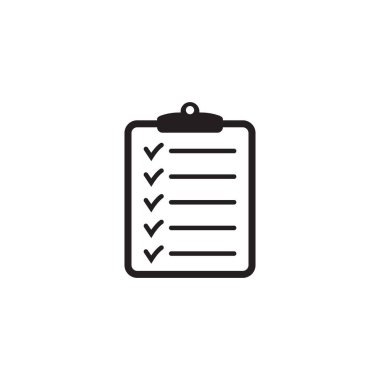 Kontrol listesi simgesi olan pano, web sitesi ve uygulama tasarımı için sembol. Vektör yanılsaması.