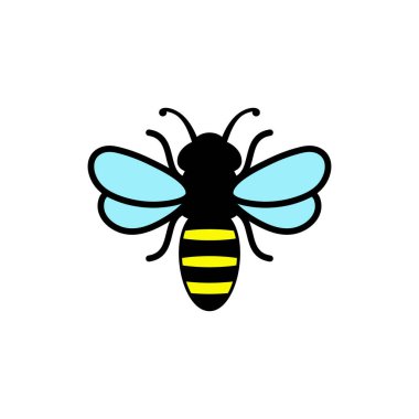 Beyaz arkaplanda arı simgesi