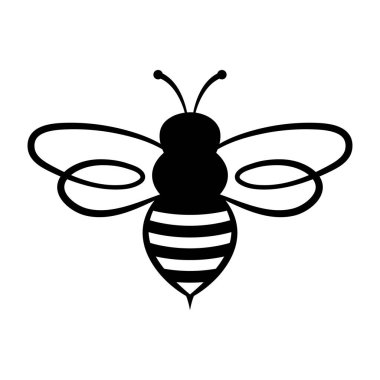 Beyaz arkaplanda arı simgesi