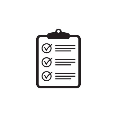 Kontrol listesi simgesi olan pano, web sitesi ve uygulama tasarımı için sembol. Vektör yanılsaması.