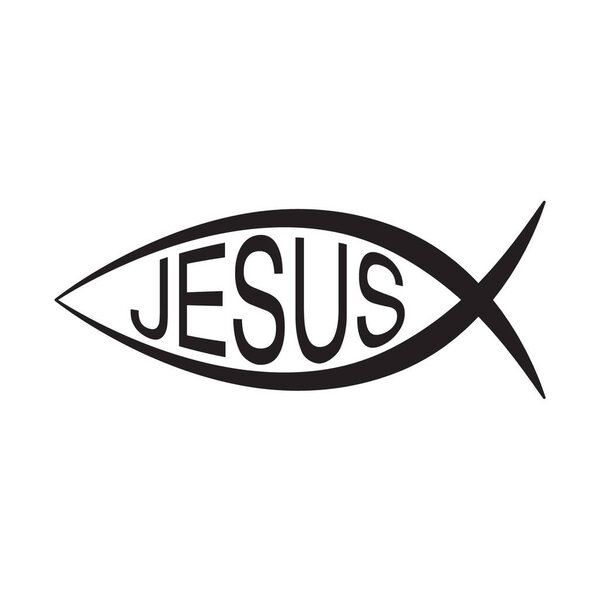 Jesus Fish, Christian Ichthys Fish symbol icon