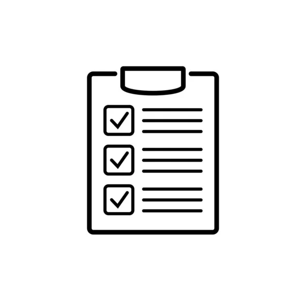 Klembord Met Checklist Icoon Symbool Voor Website App Design Vectorillstratie — Stockvector