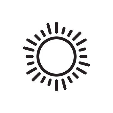 Güneş ikonu vektörü izole, güneş sembolü