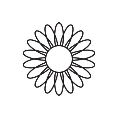 Ayçiçeği çizgisi simgesi konsepti. Ayçiçeği düz vektör işareti, sembol, illüstrasyon.