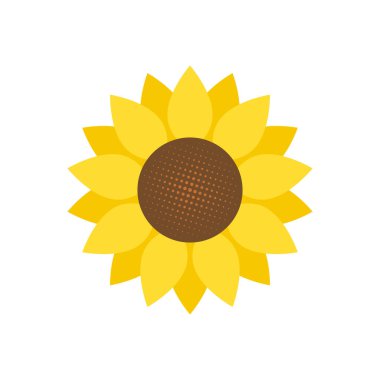 Düz biçim vektöründe ayçiçeği izole edildi