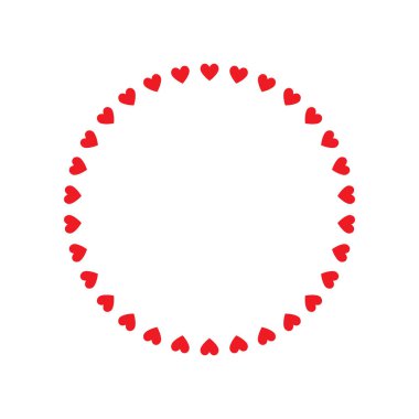 Yuvarlak kalp çerçevesi, izole vektör romantik yuvarlak çerçeveler kalpler dekorasyon kartları, düğün davetiyeleri