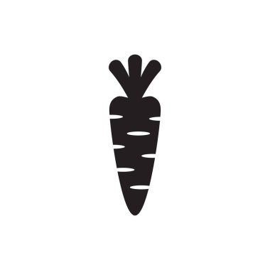 Havuç Simgesi, siyah siluet vektör simgesinde sebze