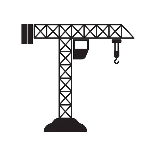 Construction Crane Icon Monochrome Icon — Stock Vector