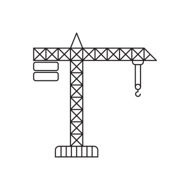 Yapı vinci simgesi, monokrom simgesi.