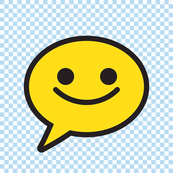 Bubble Chat Emoticon Single Icon Happy Emoticon Sign Smile Chat — Stock Vector