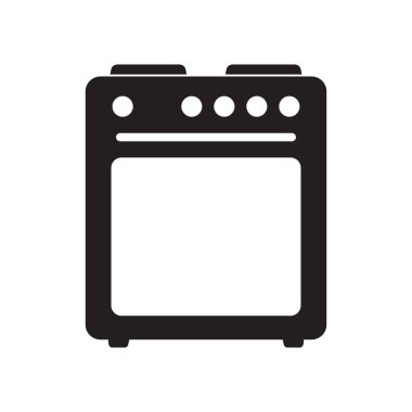 Fırın ikonu, vektör gaz sobası. Mutfak aletleri. Vektör illüstrasyonu.