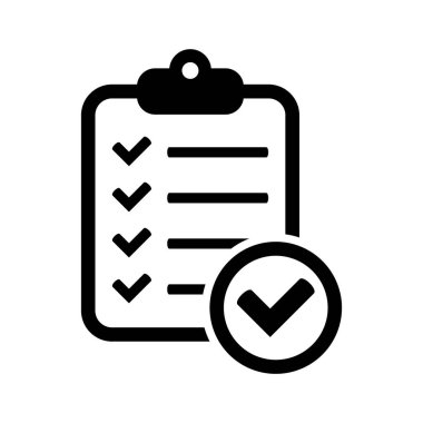 İşaretli simgesi olan pano. Web sitesi ve uygulama tasarımı için onay listesi simgesi.