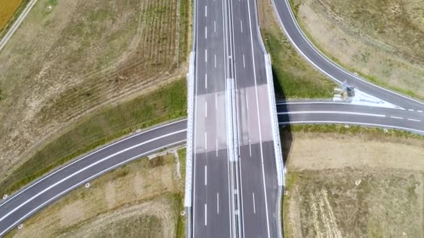 Novo Trecho Uma Estrada Federal Vista Aérea — Vídeo de Stock