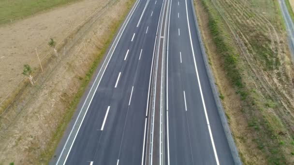 Novo Trecho Uma Estrada Federal Vista Aérea — Vídeo de Stock