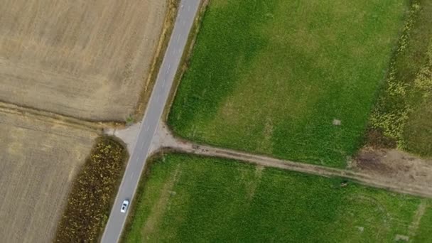 農業地域の上空を通る道路 — ストック動画