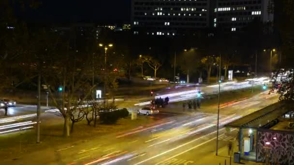 Zaman Atlamalı Bitirim Şehir Merkezinde Sırasında Yoğun Trafik — Stok video