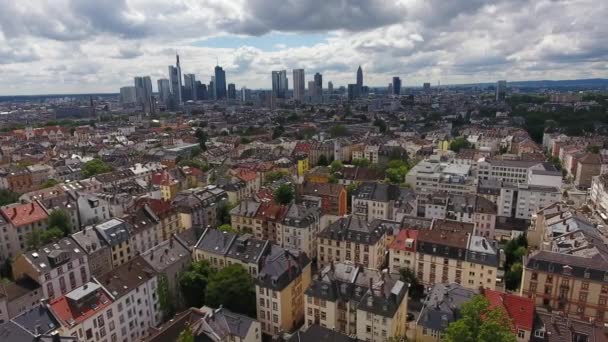 Paisaje Urbano Frankfurt Alemania Vista Aérea Imágenes Aviones Tripulados — Vídeos de Stock