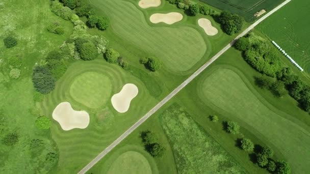 Vue Aérienne Grand Terrain Golf Printemps Plan Piste — Video