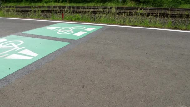 Rodovia Bicicleta Ciclovia Darmstadt Frankfurt Alemanha — Vídeo de Stock