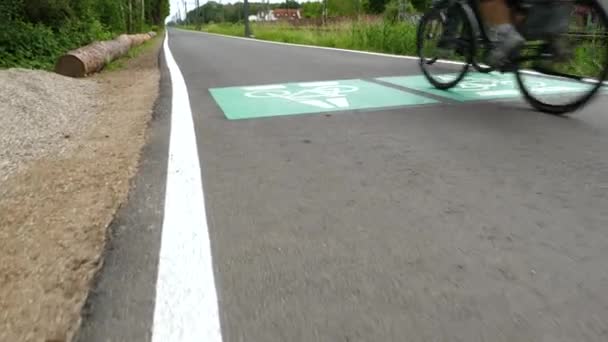 Carretera Para Bicicletas Ruta Para Bicicletas Darmstadt Frankfurt Alemania — Vídeo de stock