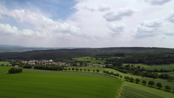 Luftaufnahme Landwirtschaftlicher Flächen Und Felder Deutsche Landschaft — Stockvideo