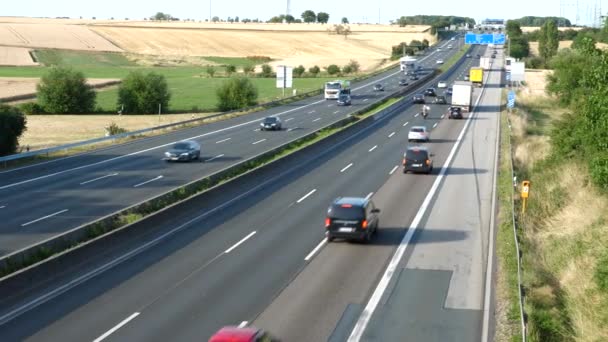 Frankfurt Niemcy Lipca 2019 Upływ Czasu Gęstego Ruchu Niemieckim Autostradzie — Wideo stockowe