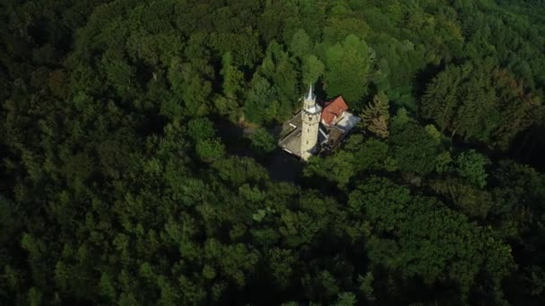 Ruína Kaiser Wilhelm Turm Schlaeferskopf Área Rheingau Taunus Vista Aérea — Vídeo de Stock