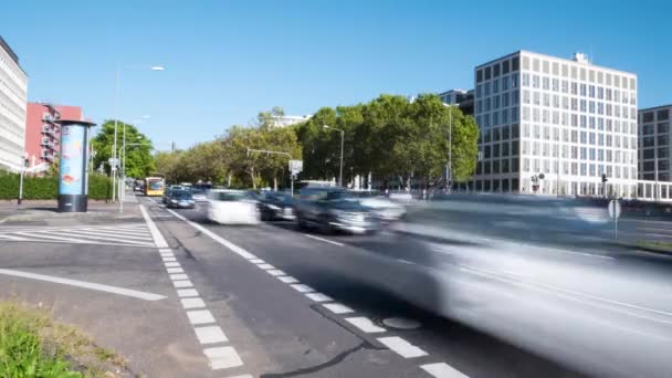 Wiesbaden Germany September 2019 Timelapse Traffic Jam City Center Wiesbaden — Stock Video