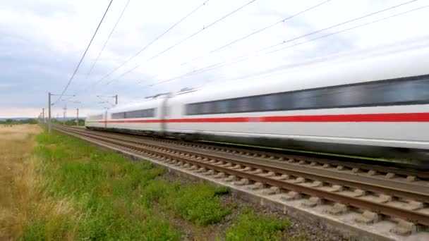 Wallau Germania Luglio 2020 Tracking Crane Shot Treno Ice Transito — Video Stock