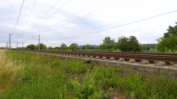 Wallau Niemcy Lipca 2020 Tracking Crane Shot Passing Ice Train — Wideo stockowe