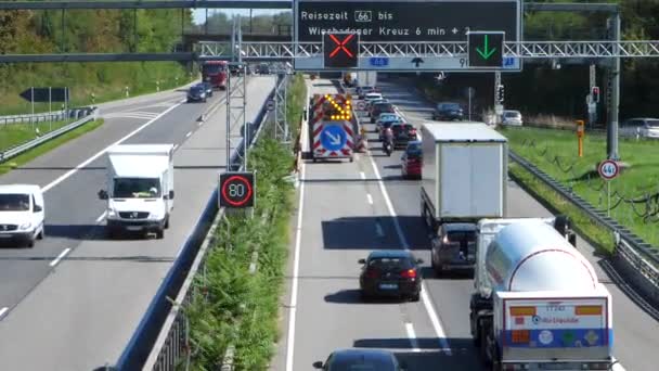 2018 Wiesbaden September 2020 Construction Site Closed Lane Traffic Jam — 비디오