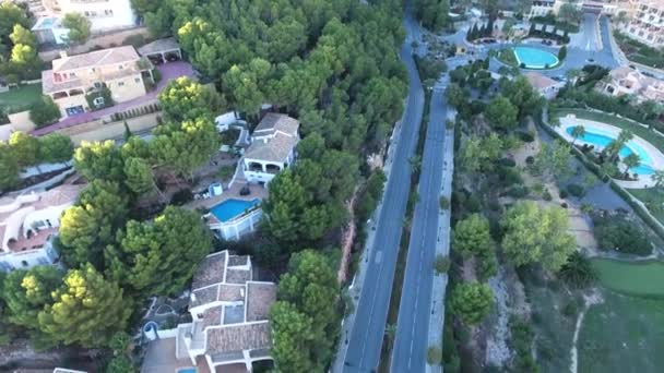 Volando Sobre Pueblo Mascarat Span Drone Ofrece Increíbles Vistas Playa — Vídeos de Stock
